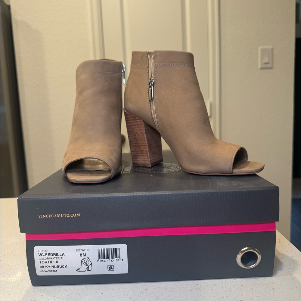 Vince Camuto Women's Brown Nubuck Heeled Booties